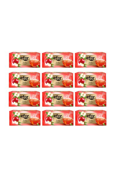 EFOR ÇAY Efor Apple Cup - 20 x 12 Pieces Herbal and Fruit Tea Set