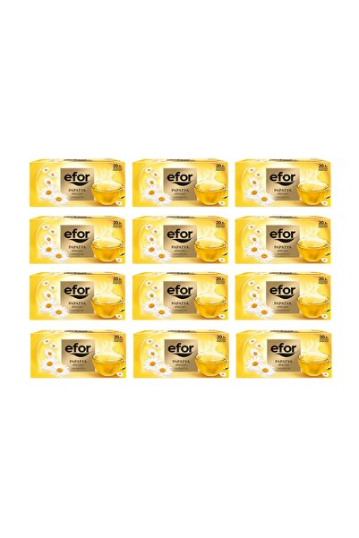 EFOR ÇAY Efor Chamomile Cup Sachet Herbal and Fruit Tea 20 Li X 12 Pieces