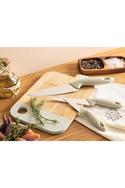 English Home Lydia Çelik 3'lü Bıçak Setı 19-22-27 Cm Krem