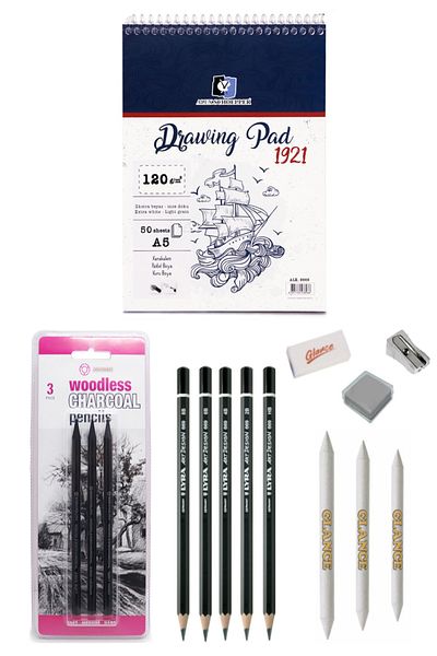 GLANCE Alex Schoeller A5 Sketch Notebook Lyra Art Design Charcoal Drawing Set Sketch Set