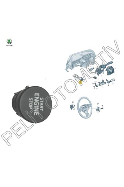 İthal Superb Start Stop Düğmesi 3t0905217 5e0905217 6v0905217