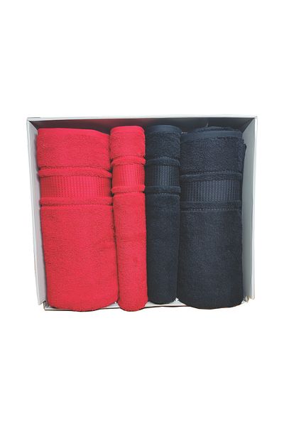 Özdilek Colourist Best Set Bath Set Black Red
