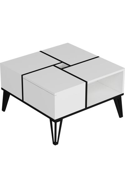 Meltem Çelik - BMdekor Orta Sehpa Nova Beyaz Siyah