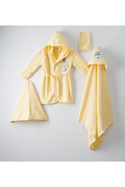 Genel Markalar Tugu Homebaby Sevimli 4lü Köpekçik Eko Kutulu Bornoz Set 0-3 Y...