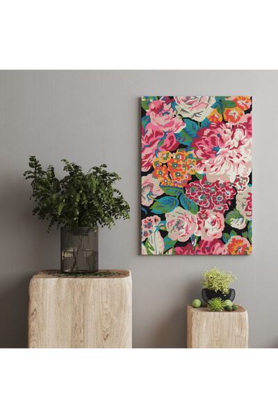 RUGSMODERN Kanvas Tablo 1100 Floret Şakayık Temalı Renkli 142