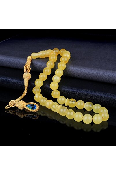 Tesbihsepetim Damla Kehribar Tesbih 1000 Ayar Kazaz Gümüş Püsküllü