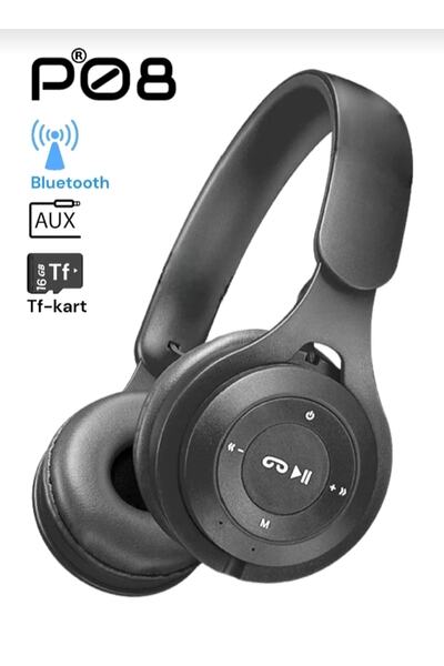 P08 Wireless Bluetooth Kulaklık 5.0 Siyah