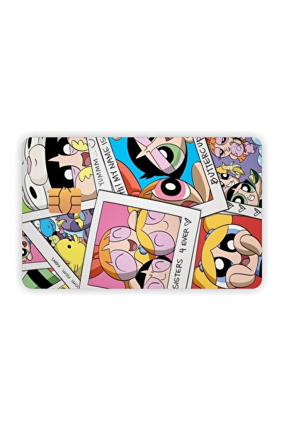 esticker Powerpuff Girls Kart Kaplama Sticker Kart Etiketi 002