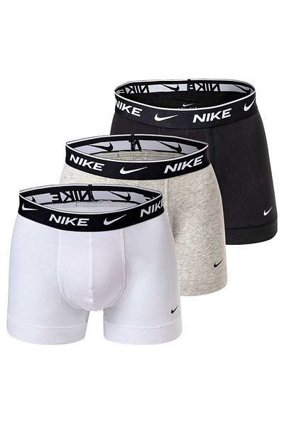 Nike Herren Boxershorts, 3er Pack - Trunks, Logobund, Cotton Stretch