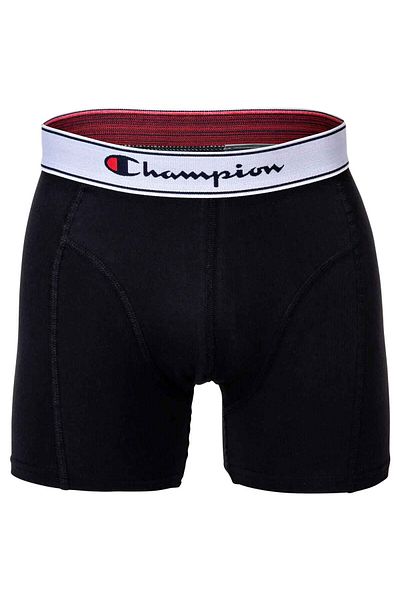 Champion Herren Boxershorts, 2er Pack - Baumwolle, Logobund, einfarbig