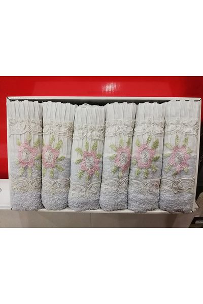 Çapa Home Gift Daily Dowry Set of 6 Hand and Face Towels 50 X 90