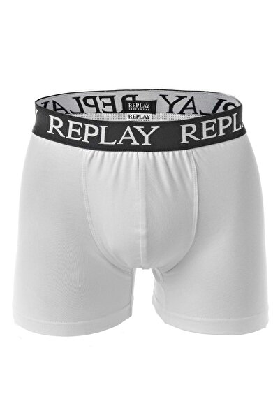 Replay Herren Boxershorts, 3er Pack - Unterhosen, Baumwolle, Logo, einfarbig
