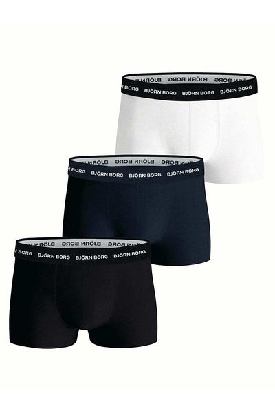 Björn Borg BJÖRN BORG Herren Trunks, 3er Pack - Unterhose, Shorts, Baumwolle, Logobund, einfarbig