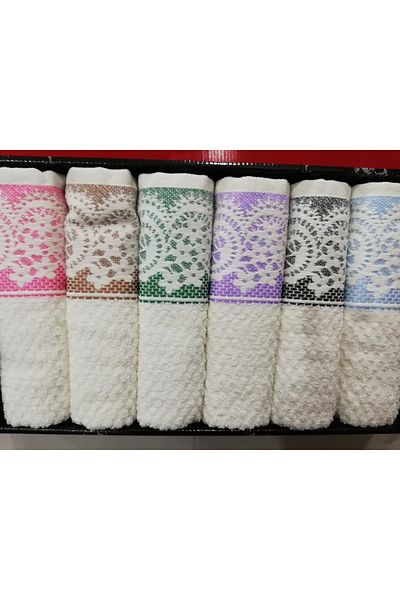 Çapa Home Gift Daily Dowry Set of 6 Hand and Face Towels 50 X 90
