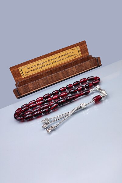 Vip Kehribar Sevgiliye Özel Mesajlı Ateşi Kehribar Tesbih - Isme Özel 7x11 Mm...