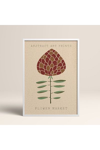 HOMEPACK Modele colorate abstracte cu cadru laminat alb pictură de artă modernă cu flori