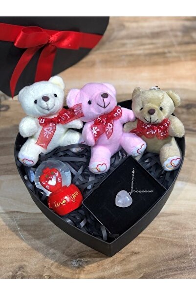 Genel Markalar 14 Şubat Sevgililer Günü Hediyesi Gülümseme Paketi 3 Lü Ayıcık...