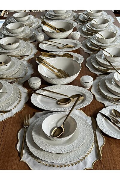 MD MİMOZA DEKOR Yemek Takımı 162 Parça 12 Kişilik Rose