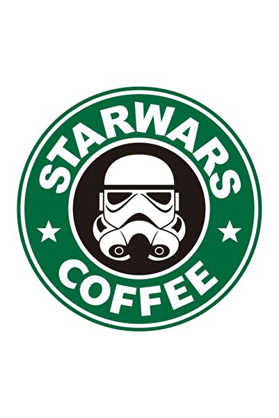 MegaSticker Star Wars Coffe Araba, Motorsiklet, Kask, Laptop, Cam Sticker 12x12 Cm