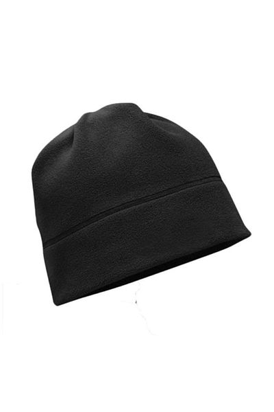 LEADER TRADE Fleece Beanie Made of Black Color Three Thread Fleece Fabric