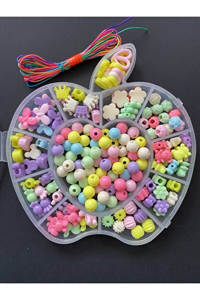LİVZA BİJUTERİ Elma Desenli Organizer Kutuda Plastik Boncuklu Takı Yapma Hobi...