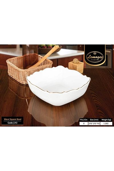 çerçi Lemoges Porcelain Square Deep Serving Plate