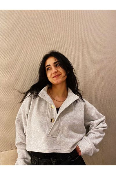 KİRVEM FASHİON Crop Sweatshirt