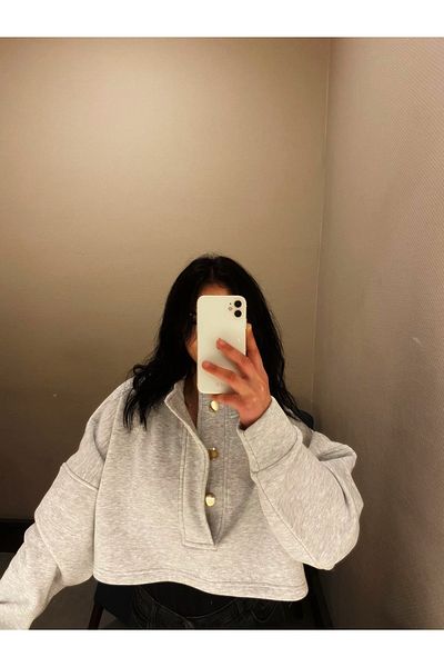 KİRVEM FASHİON Crop Sweatshirt
