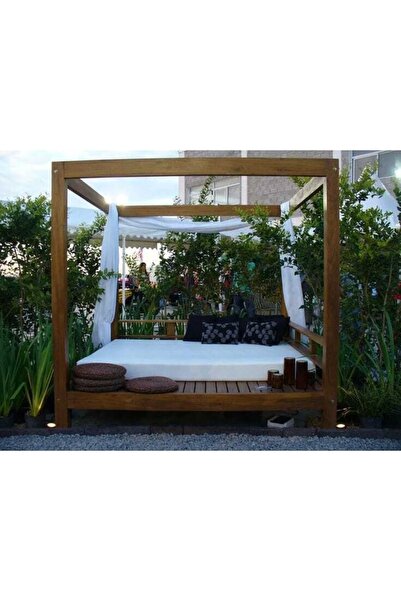 BERZBUĞ Lüks Ahşap Bahçe Yatak 180wx140dx180h Şezlong
