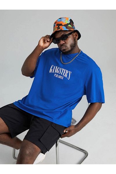 Machetta Tricou oversize cu decolteu triplu cu imprimeu Gangster's Paradise