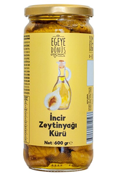 EGEYE DÖNÜŞ Ev Yapımı Naturel Sızma Zeytinyağlı Kuru Incir Kürü Cam Kavanoz - 600 Gr. (KATKI KORUYUCU İÇERMEZ)
