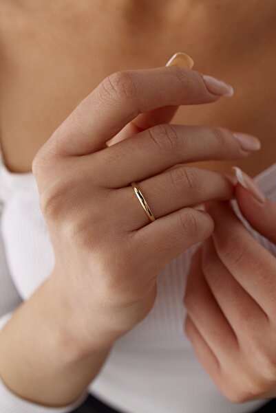 YAVUZ KUYUMCULUK 14 Ayar Altın Klasik Bombe Alyans 2mm