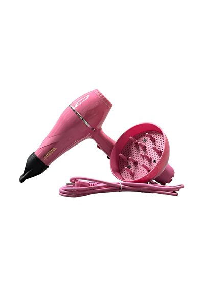 POWERTEC TR-501+Renkli Hacimlendirici Difüzör Başlıklı Profesyonel Saç Kurutma ve Fön Makinesi Pembe Renk