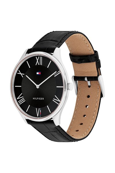 Tommy Hilfiger Men 1710516 Leather Strap Watch, 40mm, Black