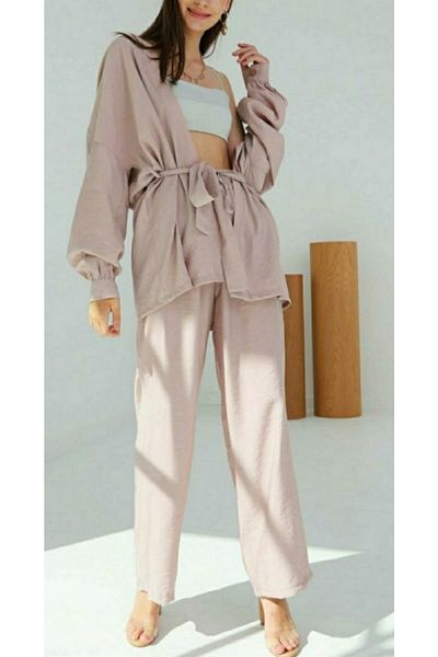 Budi Double Kimono Set with Sash Detail