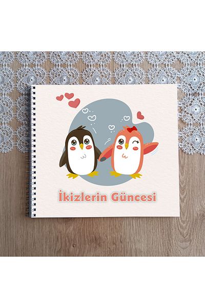 pixelpare Twin Baby Memory Book & Twin Baby Diary & Twin Baby Gift & Pregnancy Process Mother Baby Diary