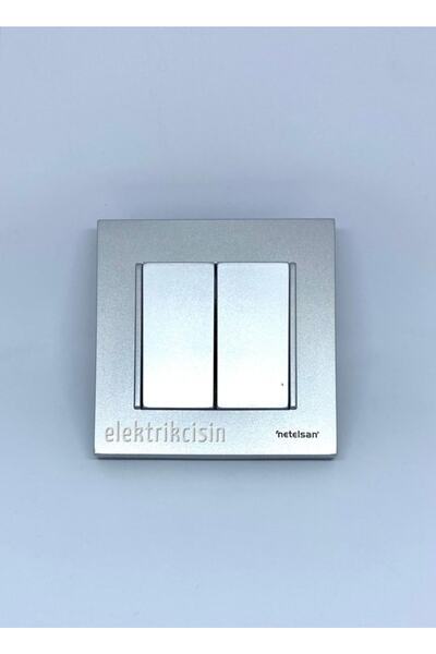 Netelsan Byobu Silver Dual Switch - Commutator (frame Included) 1 Piece