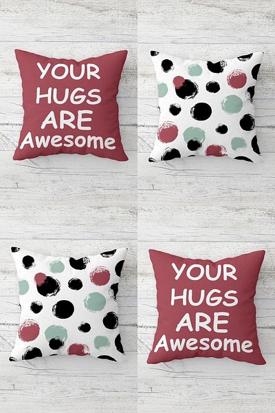 on the clouds Your Hugs Are Awesome Lover Husă de pernă cu fermoar ascuns Set de huse de pernă pentru scaun (4 buc)