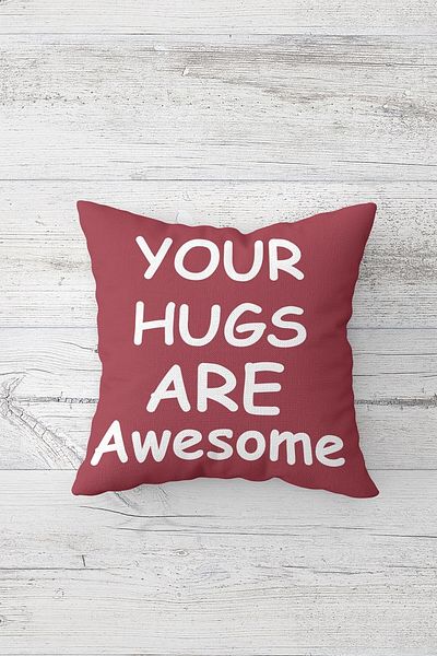 on the clouds Your Hugs Are Awesome Lover Husă de pernă cu fermoar ascuns Set de huse de pernă pentru scaun (4 buc)