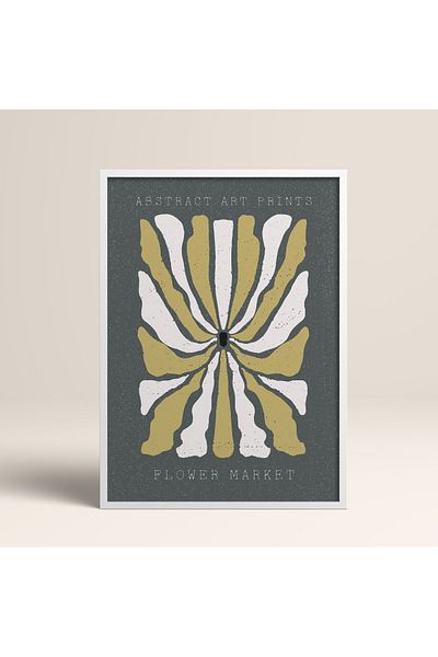HOMEPACK Modele colorate abstracte cu cadru laminat alb pictură de artă modernă cu flori
