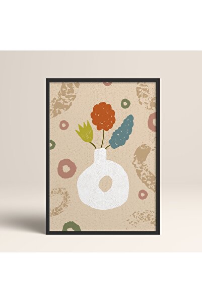 HOMEPACK Modele colorate abstracte cu cadru laminat negru Pictură de artă mod...