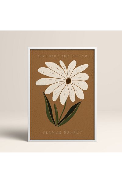 HOMEPACK Modele colorate abstracte cu cadru laminat alb pictură de artă modernă cu flori