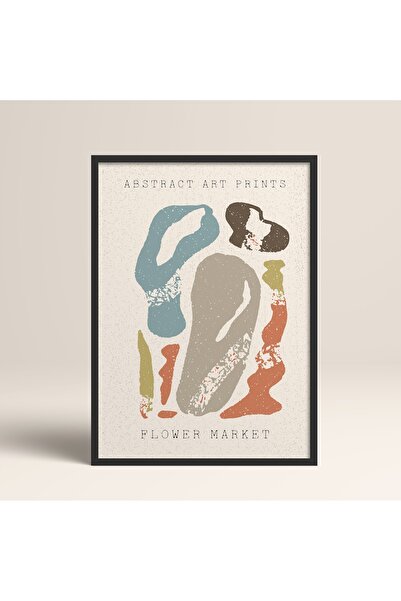 HOMEPACK Modele colorate abstracte cu cadru laminat negru Pictură de artă mod...