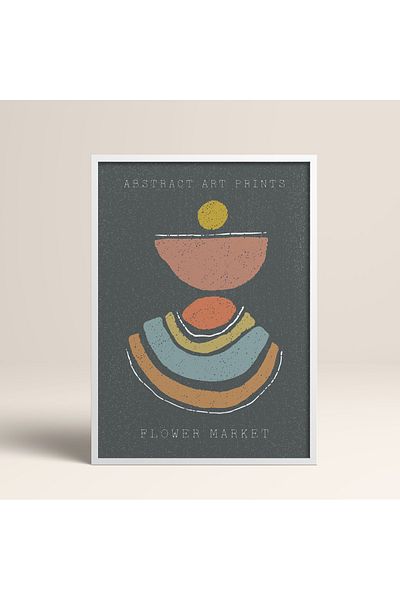 HOMEPACK Modele colorate abstracte cu cadru laminat alb pictură de artă modernă cu flori