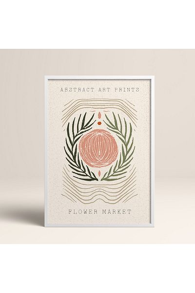 HOMEPACK Modele colorate abstracte cu cadru laminat alb pictură de artă modernă cu flori