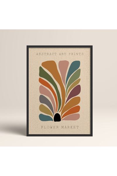 HOMEPACK Modele colorate abstracte cu cadru laminat negru Pictură de artă mod...