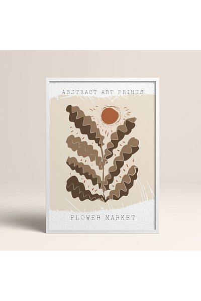 HOMEPACK Modele colorate abstracte cu cadru laminat alb pictură de artă modernă cu flori