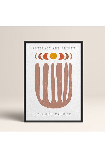 HOMEPACK Modele colorate abstracte cu cadru laminat negru Pictură de artă modernă cu flori