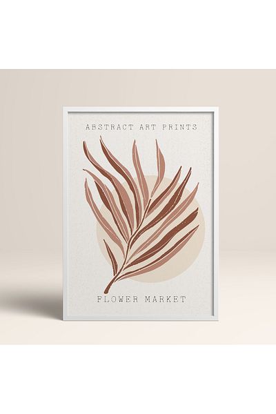 HOMEPACK Modele colorate abstracte cu cadru laminat alb pictură de artă modernă cu flori