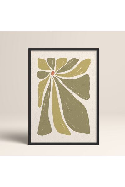 HOMEPACK Siyah Lamine Çerçeveli Soyut Renkli Desenler Flower Modern Art Tablo